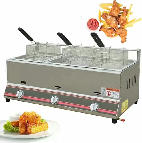 Commercial Fat Fryer Korb Fryer Commercial Gas Manuelle Temperatureinstellung Edelstahl Infrarot Energieeinsparung Mit Abnehmbarem Korb Chip Fryer Schnelle Heizung~/ von HOTAPEPU