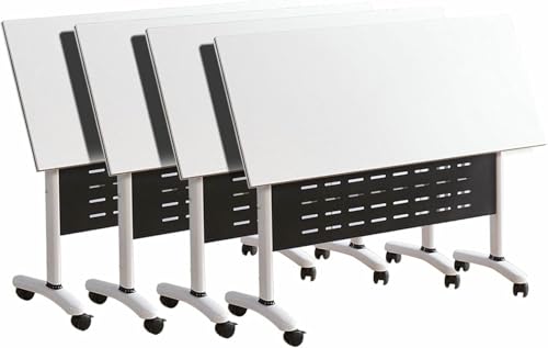 HOTAPEPU 4 Pack Klappbarer Konferenztisch, Klappbarer Konferenzräume Flip Top Schulungstisch, Splitzen Rechteckiger Meeting Seminartisch Mobile Office Meeting Tisch Mit Rädern Für Home Office~/ HOTAPEPU 4 Pack Klappbarer Konferenztisch, Klappbarer Konferenzräume Flip Top Schulungstisch, Splitzen Rechteckiger Meeting Seminartisch Mobile Office Meeting Tisch Mit Rädern Für Home Office~/ von HOTAPEPU