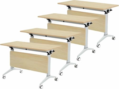 HOTAPEPU 4 Pack Klappbarer Konferenztisch Mit Abschließbaren Rädern, Konferenzraum Schulungsraum Flip Top Mobiler Schulungstisch, Klappbare Besprechungstische Für Büro Zu Hause Klassenzimmer~/ HOTAPEPU 4 Pack Klappbarer Konferenztisch Mit Abschließbaren Rädern, Konferenzraum Schulungsraum Flip Top Mobiler Schulungstisch, Klappbare Besprechungstische Für Büro Zu Hause Klassenzimmer~/ von HOTAPEPU