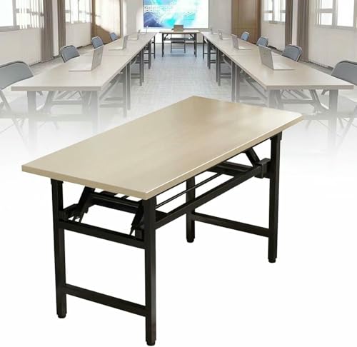 HOTAPEPU 4 Stück Falten Computer Büro Schreibtisch Faltbarer Konferenz Trainingstisch Mit Metallrahmen Tragbare Esstische Für Schlafzimmer Esszimmer Home Office, Keine Installation Erforderlich~/ von HOTAPEPU