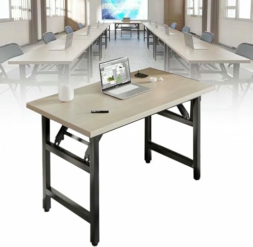 HOTAPEPU 4 Stück Falten Computer Büro Schreibtisch Faltbarer Konferenz Trainingstisch Mit Metallrahmen Tragbare Esstische Für Schlafzimmer Esszimmer Home Office, Keine Installation Erforderlich~/ von HOTAPEPU
