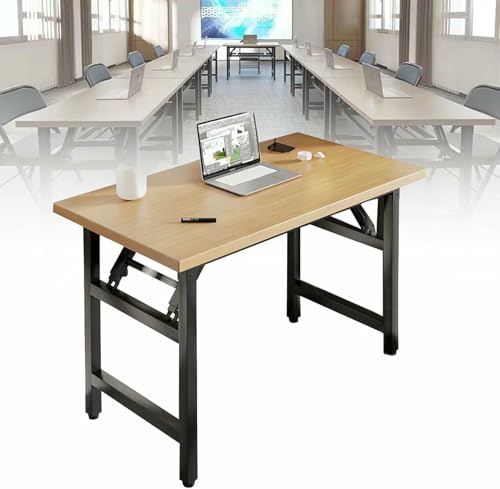 HOTAPEPU 4 Stück Falten Computer Büro Schreibtisch Faltbarer Konferenz Trainingstisch Mit Metallrahmen Tragbare Esstische Für Schlafzimmer Esszimmer Home Office, Keine Installation Erforderlich~/ von HOTAPEPU