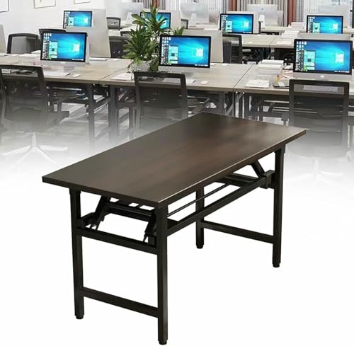 HOTAPEPU 6 PCs Klapper Computerbüro Schreibtisch Klappbare Konferenz -Trainingstisch Mit Metallrahmen Tragbare Esstische Für Schlafzimmer Esszimmer Home Office, Keine Installation Erforderlich ~/ von HOTAPEPU