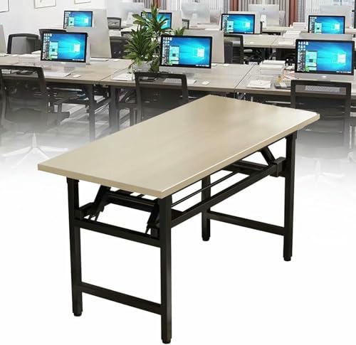 HOTAPEPU 6 PCs Klapper Computerbüro Schreibtisch Klappbare Konferenz -Trainingstisch Mit Metallrahmen Tragbare Esstische Für Schlafzimmer Esszimmer Home Office, Keine Installation Erforderlich ~/ von HOTAPEPU