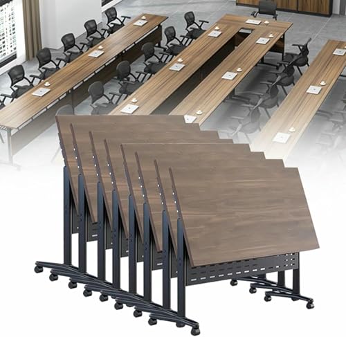 HOTAPEPU 8 Pack Folding Conference Table Mit Abschließbaren Rädern, Flip Top Mobile Trainingstabelle, Faltbare Besprechungstische Für Home Classroom ~/ von HOTAPEPU