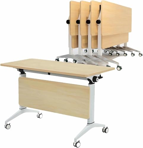 HOTAPEPU Klappbarer Konferenztisch, 4 Pack Klappbarer Konferenztisch Mit Rädern, Flip Top Mobile Schulungstische Moderne Rechteck Tagungstische Für Büro Schulungsraum Klassenzimmer~/ HOTAPEPU Klappbarer Konferenztisch, 4 Pack Klappbarer Konferenztisch Mit Rädern, Flip Top Mobile Schulungstische Moderne Rechteck Tagungstische Für Büro Schulungsraum Klassenzimmer~/ von HOTAPEPU