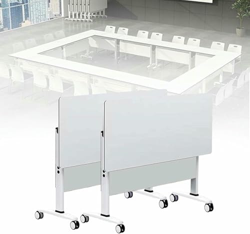 HOTAPEPU Klappbarer Konferenztisch Set Von 2 Konferenzräumen Flip Top Splitzen Rechteckige Schulungs-Seminartische Mit Rädern Klappbarer Mobiler Büro-Meeting-Schreibtisch Für Home Office~/ HOTAPEPU Klappbarer Konferenztisch Set Von 2 Konferenzräumen Flip Top Splitzen Rechteckige Schulungs-Seminartische Mit Rädern Klappbarer Mobiler Büro-Meeting-Schreibtisch Für Home Office~/ von HOTAPEPU
