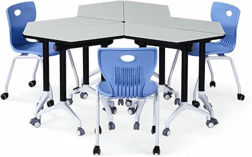HOTAPEPU Konferenztische Set Von 6 Klappbaren Trapezförmigen Tagungstischen Auf Rädern, Klappbare Konferenztische Flip Top Mobile Trainingstisch Für Büro Klassenzimmer, Platzeinsparung~/ HOTAPEPU Konferenztische Set Von 6 Klappbaren Trapezförmigen Tagungstischen Auf Rädern, Klappbare Konferenztische Flip Top Mobile Trainingstisch Für Büro Klassenzimmer, Platzeinsparung~/ von HOTAPEPU