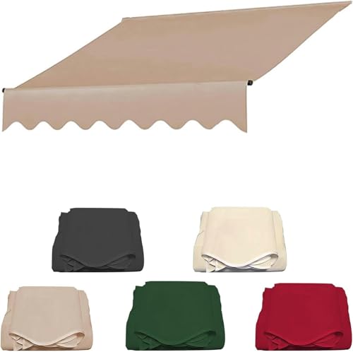 HOTAPEPU Markise Balkon Ohne Bohren, Klemmmarkise,balkonmarkisen Höhenverstellbare Sonnenschirm-überdachungsleinen 280g Polyester Wasserdicht Schattenabdeckung-Rot||2.5m von HOTAPEPU