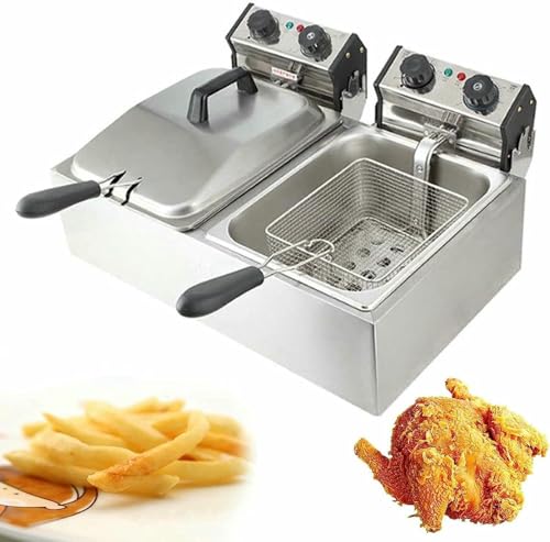 Handelsfett Frittierkorb Elektrische Deep-Fett-Chip-Friteuse Groß Mit Tank, Edelstahl-Handelsheiliges Mit Korb Und Deckel, 50-200 ° C Einstellbare Temperatur ~/ Handelsfett Frittierkorb Elektrische Deep-Fett-Chip-Friteuse Groß Mit Tank, Edelstahl-Handelsheiliges Mit Korb Und Deckel, 50-200 ° C Einstellbare Temperatur ~/ von HOTAPEPU