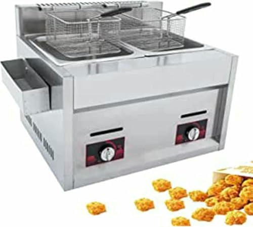 Kommerzielle Fett Fräter Korb 6/10L Gas Fräter Kommerzielle Arbeitsplatte Gas Fräter Edelstahl Fräter Mit Körben Und Temperaturregelung Schnelle Heizung Energie Savin~/ von HOTAPEPU