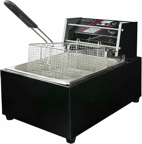 Kommerzielle Fettbraten -Korb Frittyer, 10L Electric Fryer, 2500W Arbeitsplatte Edelstahl Single Tank Französisch Deep Fat Fryer Mit Korb, Kommerzielle Fritteuse Für Zuhause ~/ von HOTAPEPU