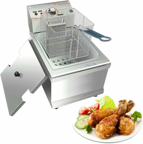 Kommerzielle Fettbratenkorb Elektrische Arbeitsplatte Frittyer Mit Leicht Assemblierendem Fester Korb, Edelstahl Gewerblicher Friteuse, Für Küche, Restaurant, Einstellbar ~/ Kommerzielle Fettbratenkorb Elektrische Arbeitsplatte Frittyer Mit Leicht Assemblierendem Fester Korb, Edelstahl Gewerblicher Friteuse, Für Küche, Restaurant, Einstellbar ~/ von HOTAPEPU