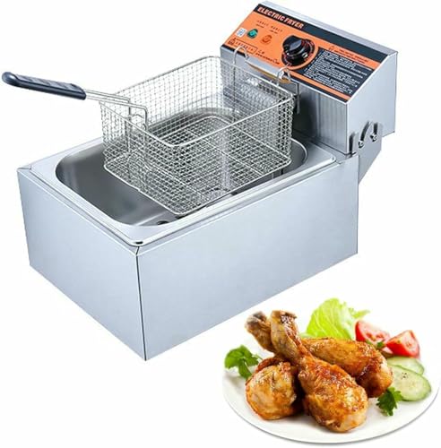 Kommerzielle Fettbratenkorb Elektrische Arbeitsplatte Frittyer Mit Leicht Assemblierendem Fester Korb, Edelstahl Gewerblicher Friteuse, Für Küche, Restaurant, Einstellbar ~/ Kommerzielle Fettbratenkorb Elektrische Arbeitsplatte Frittyer Mit Leicht Assemblierendem Fester Korb, Edelstahl Gewerblicher Friteuse, Für Küche, Restaurant, Einstellbar ~/ von HOTAPEPU