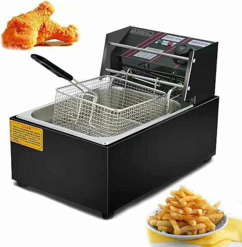Kommerzielle Fettbratenkorb Frittyer, Chip Electric Pan, Fett Frittyer Mit Abnehmbarem Korb Und Professionellem Heizelement, Nicht -Stick -Pfanne Und Einstellbar von HOTAPEPU