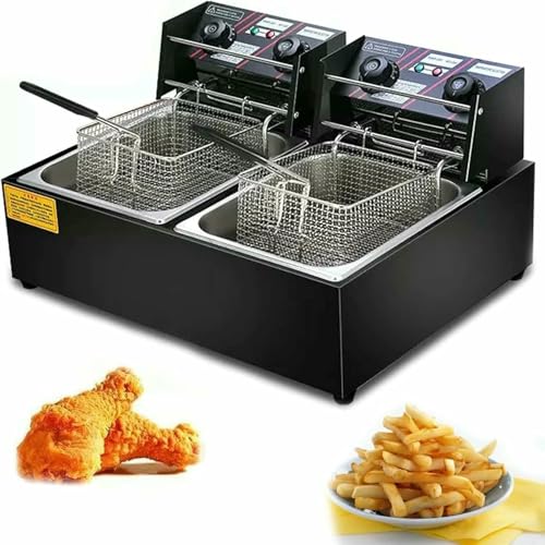 Kommerzielle Fettbratenkorb Frittyer, Chip Electric Pan, Fett Frittyer Mit Abnehmbarem Korb Und Professionellem Heizelement, Nicht -Stick -Pfanne Und Einstellbar von HOTAPEPU