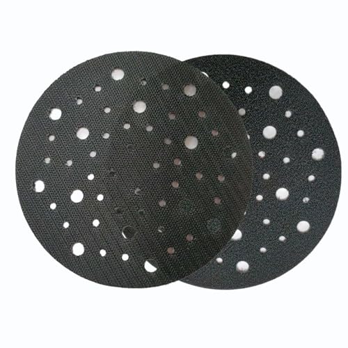 HOTCKB 2 Stück Klett Schleifteller 150mm Schleiftellerschoner 52 Löcher Klettverschluss Schutzauflag 6 Zoll Polierteller für Exzenterschleifer von HOTCKB