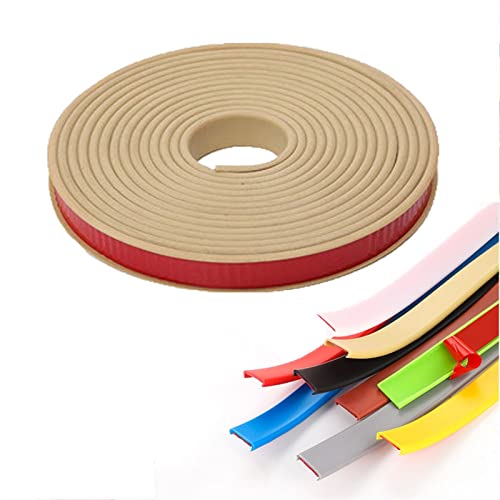 4m Kantenumleimer Selbstklebend Kantenschutz Umleimer Furnierklebeband Kein Aufbügeln, U-Form TPE Möbelkantenband, selbstsichernde Furnier-Randschiene (Color : Beige, Size : 28mm) von HOTHUIMIN