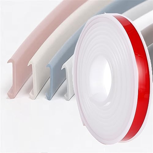 5 Meter U-Form Selbstklebend Möbelkantenband, Flexible TPE Kantenschutz weiches Kantenumleimer Faltbarer für Schrankkanten Arbeitsplatten Abschlussleiste(White,17mm) von hothuimin