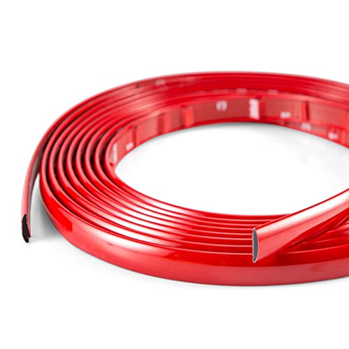 Auto Zierleiste Trim, Zierleiste selbstklebend Kfz-Formteilstreifen, universal Auto Leisten Flessibile Dekorative Strip für Auto/LKW-Körper-Seitentür-Fenster-Fensterbuch-Buchse, Glänzendes Rot (Color Auto Zierleiste Trim, Zierleiste selbstklebend Kfz-Formteilstreifen, universal Auto Leisten Flessibile Dekorative Strip für Auto/LKW-Körper-Seitentür-Fenster-Fensterbuch-Buchse, Glänzendes Rot (Color von HOTHUIMIN