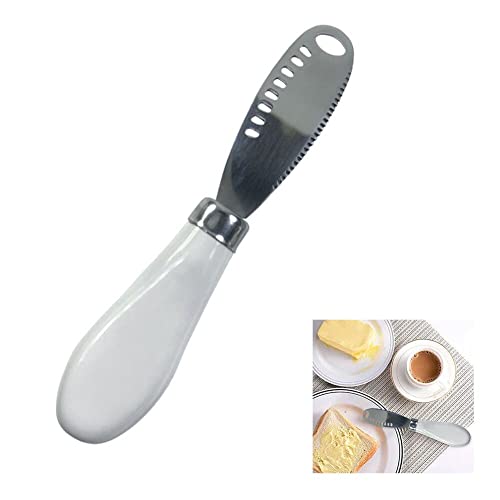 Buttermesser,Butter Schneider aus Edelstahl,Butter Schneider aus mit Wellenschliff,Multifunktion Butter Streuer Brötchen Messer Ideal zum Schneiden von oder zum Verstreichen von Marmelade,1Stück von HOTMNTY