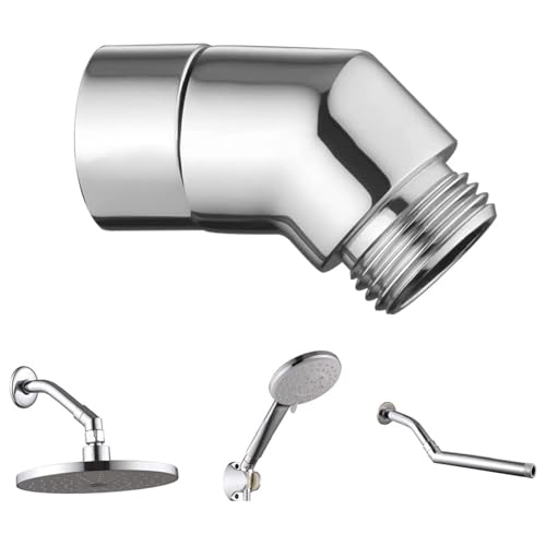 Handbrause Adapter 135 Grad, Regendusche Duschkopf Adapter, Einstellbarer Winkel Handbrause, Winkelstück für Duschkopf Winkel Winkelstück für Handbrause 1/2" Beweglich Duscharmanschluss, Silber, 1 Stk von HOTMNTY