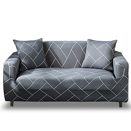 HOTNIU Elastischer Sofabezug 3 Sitzer Sofahusse Strech Sofa Überzug Couch Cover Muster Couchbezug Sofabezüge Schonbezug Couch Antirutsch Hussen für Sofas mit 1 Kissenbezug, Pattern_qhxt von HOTNIU