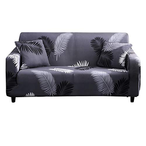 HOTNIU Elastischer Sofabezug 2 Sitzer Sofahusse Strech Sofa Überzug Couch Cover Muster Couchbezug Sofabezüge Schonbezug Couch Antirutsch Hussen für Sofas mit 1 Kissenbezug, Pattern #Hyy von HOTNIU