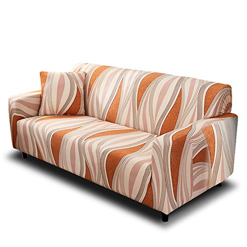 HOTNIU Sofa Überzug Elastischer Sofabezug 2 Sitzer – Stretch Couch Überzug Mit Muster, Universal Sofa Cover Inkl. 1 Kissenbezug, Pattern_sx von HOTNIU
