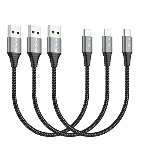 HOTNOW Kurzes USB-C-Kabel 0,3m 3 Stück, 30 cm USB-C-Ladegerät, geflochtenes Nylon-Schnellladekabel für Samsung Galaxy S10, Power Bank von HOTNOW