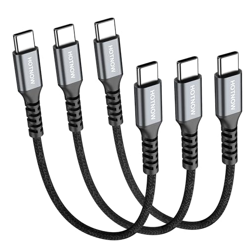 HOTNOW Kurzes USB C auf C Kabel 0.15m 3Pack, 15cm USB-C 65W Schnellladekabel für Samsung Galaxy S21/S21+/S20+ Ultra, Note 20/10 Ultra, Air 2020, iPad Pro, Power Bank und mehr von HOTNOW