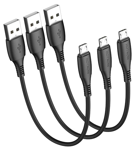 HOTNOW Micro USB Kabel 30cm Kurzes Kabel 3 Stück, 0,3m Android Ladegerät Langlebiges Kurzes Kabel Schnellladekabel für Samsung Galaxy S7 S6, S7 Edge S5, Note 5, PS4, Power Bank und mehr von HOTNOW