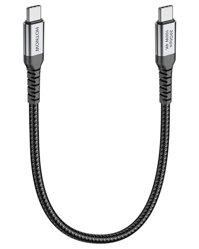 HOTNOW Kurzes USB C zu C Kabel 0,3m 1 Stück, 30cm USB C Ladekabel mit 100W 4K Video USB 3.2 Gen 2x2 20Gbps Datenübertragung von HOTNOW