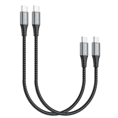HOTNOW USB C auf Micro USB OTG Kabel 30cm 2 Stück, kurze 0.3m geflochtene USB-C auf Micro USB Ladekabel Unterstützung Ladestation Datenübertragung von HOTNOW
