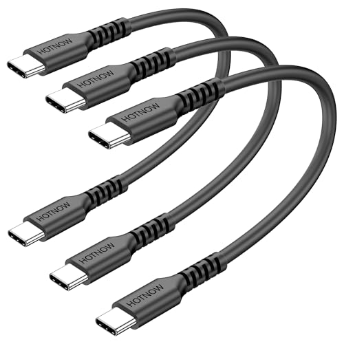 HOTNOW USB C zu USB C Kabel 15cm 3 Stücke, kurze 0.15m USB C Ladekabel 65W Schnellladekabel für iPhone 15/16, Power Bank und USB C Geräte von HOTNOW