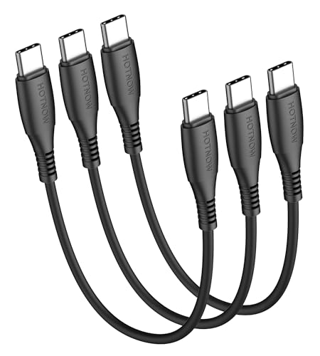 USB C auf C Kabel 0.3m 3 Stück, 30cm USB-C 60W Schnellladekabel für Samsung Galaxy S21/S21+/S20+ Ultra, Note 20/10 Ultra, Air 2020, iPad Pro, Power Bank von HOTNOW