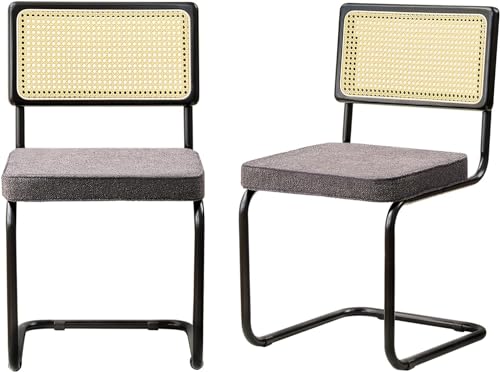 HOTOSYCH Esszimmerstühle 4er Set, Stühle Esszimmer Kunstleder mit Hoher Rückenlehne, Küchenstühle Modern mit Metallfüßen, Gepolsterter Esstisch Stühle Geeignet (2, Grau, mittelgroß) von HOTOSYCH