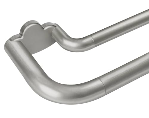 HOTOZON Double Curtain Rods 32 to 58 Inches, Double Blackout Double Curtain Rods for Windows 20 to 54 Inches (0.5-1.4 m), Wrap Around Room Darkening Telescoping Drapery Rod, Atique Silver von HOTOZON