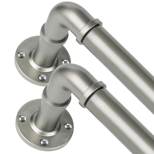 HOTOZON Gardinenstange, 2 Stück, 2,5 cm, robuste industrielle Gardinenstangen für Fenster, 121,9 bis 213,3 cm, Verdunkelungsvorhangstangen für Fenster, Antiksilber HOTOZON Gardinenstange, 2 Stück, 2,5 cm, robuste industrielle Gardinenstangen für Fenster, 121,9 bis 213,3 cm, Verdunkelungsvorhangstangen für Fenster, Antiksilber von HOTOZON