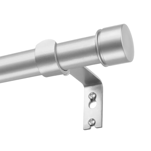 HOTOZON Vorhangstange Silber 80-218 cm, Gardinenstange 25 mm Durchmesser, Gardinenstange Ausziehbar mit Einfaches Endstücke mit Halterungen, Gardinenstangen für Schlafzimmer, Wohnzimmer oder Küche von HOTOZON