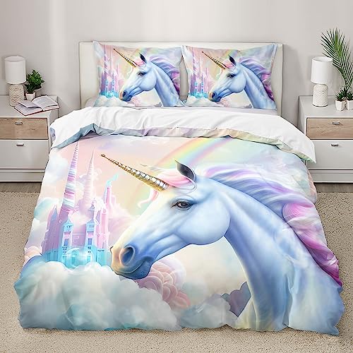 HOTRCR 3D Gedruckt Einhorn Bettwäsche, Bunte Bettwäsche Set Geeignet für Kinder/Mädchen/Erwachsene bettwäsche 135 * 200cm,80 * 80cm*1 EEBTTAI095 HOTRCR 3D Gedruckt Einhorn Bettwäsche, Bunte Bettwäsche Set Geeignet für Kinder/Mädchen/Erwachsene bettwäsche 135 * 200cm,80 * 80cm*1 EEBTTAI095 von HOTRCR