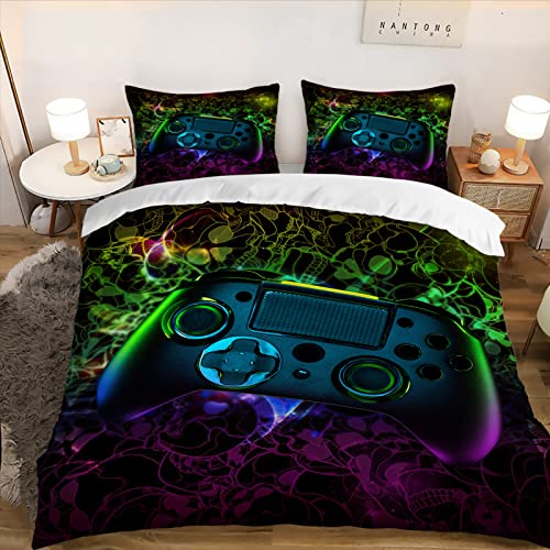 HOTRCR Gamepad Bettbezug-Set Junge Gamer Bettwäsche-Set Teenager Kinder Schlafzimmer Dekor Moderne Gamecontroller-Bettwäsche，bettwäsche 100*132cm，DDL87a von HOTRCR