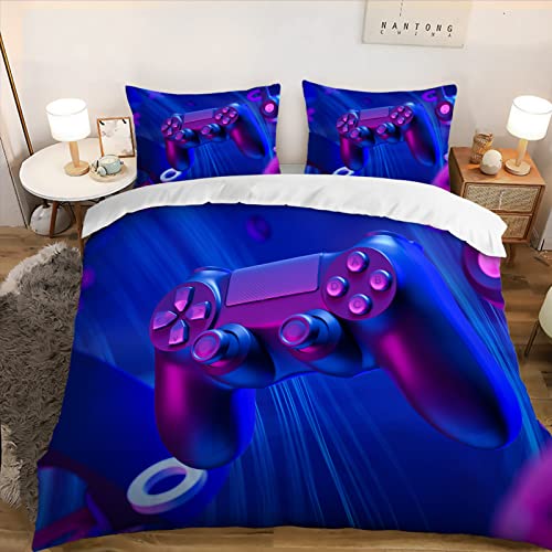 HOTRCR Gamepad Bettbezug-Set Junge Gamer Bettwäsche-Set Teenager Kinder Schlafzimmer Dekor Moderne Gamecontroller-Bettwäsche，bettwäsche 135 * 200cm，CAY118A von HOTRCR