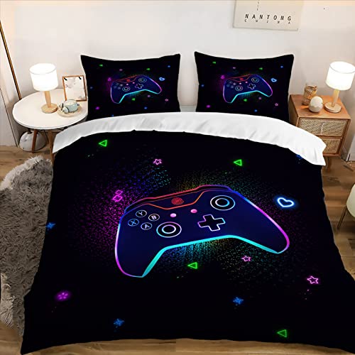 HOTRCR Gamepad Bettbezug-Set Junge Gamer Bettwäsche-Set Teenager Kinder Schlafzimmer Dekor Moderne Gamecontroller-Bettwäsche，bettwäsche 135*200cm，DCL77a von HOTRCR