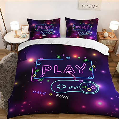 HOTRCR Gamepad Bettbezug-Set Junge Gamer Bettwäsche-Set Teenager Kinder Schlafzimmer Dekor Moderne Gamecontroller-Bettwäsche，bettwäsche 135 * 200cm，DCX46A von HOTRCR