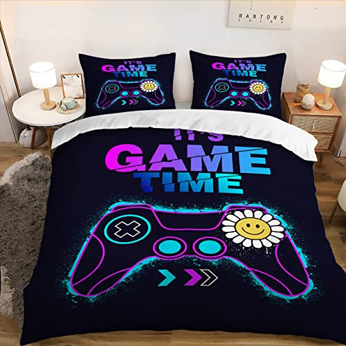 HOTRCR Gamepad Bettbezug-Set Junge Gamer Bettwäsche-Set Teenager Kinder Schlafzimmer Dekor Moderne Gamecontroller-Bettwäsche，bettwäsche 135 * 200cm，DDL86a von HOTRCR