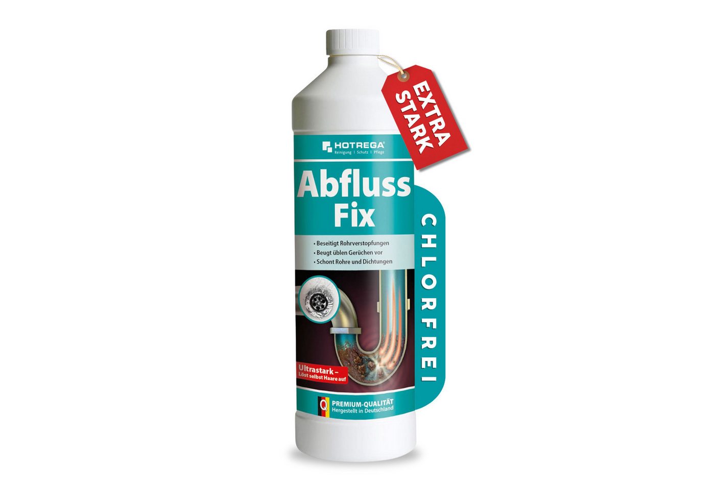 HOTREGA® Abfluss Fix Abflussreiniger Rohrreiniger Abflussfrei 1L Konzentrat Rohrreiniger (Rohrreiniger) von HOTREGA®