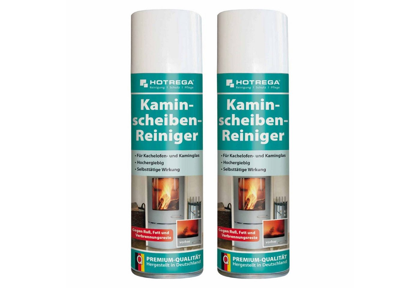 HOTREGA® Kaminscheibenreiniger Ofenreiniger Rußentferner Rauchharz Glas 2x300ml Scheibenreiniger von HOTREGA®