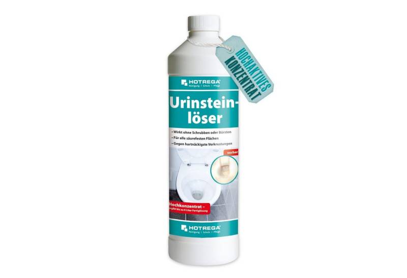 HOTREGA® Urinsteinlöser Urinsteinentferner Entkalker Urinlöser 1L Konzentrat Urinsteinlöser (WC Entkalker, Urinal und Toilette reinigen) von HOTREGA®