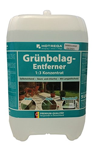 HOTREGA® Grünbelag-Entferner 1:3 Konzentrat 5 l - Säure & chlorfreier Spezialreiniger von HOTREGA